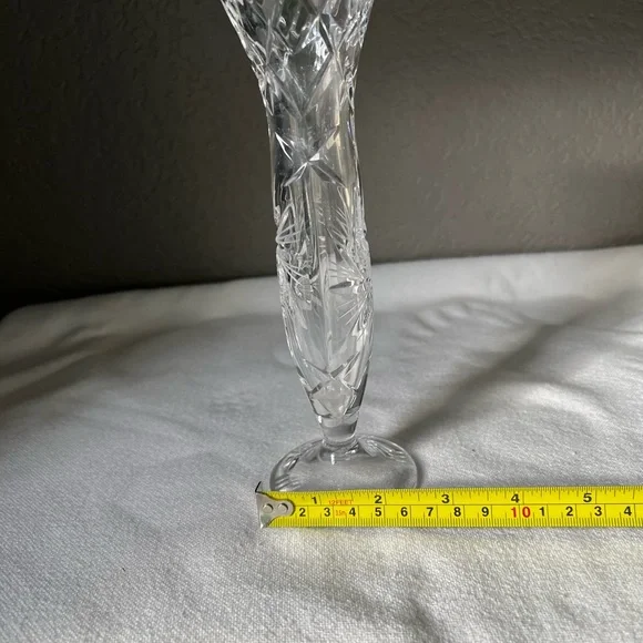vintage Bohemian cut crystal bud vase. - Picture 3 of 10